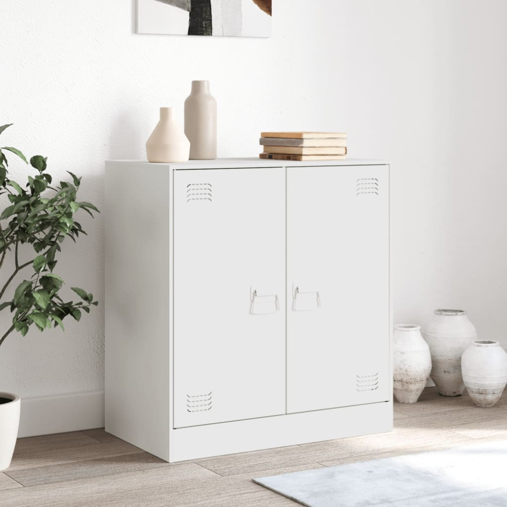 Produktbild för Skänk vit 67x39x73 cm stål