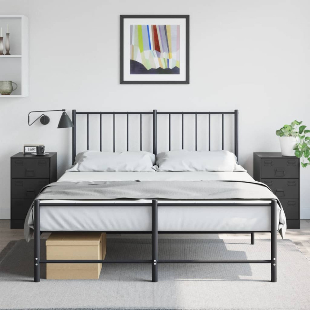 Produktbild för Sängskåp 2 st svart 34,5x39x62 cm stål
