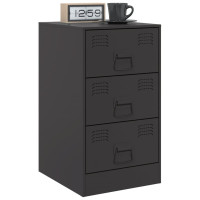 Produktbild för Sängskåp 2 st svart 34,5x39x62 cm stål