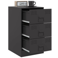 Produktbild för Sängskåp 2 st svart 34,5x39x62 cm stål