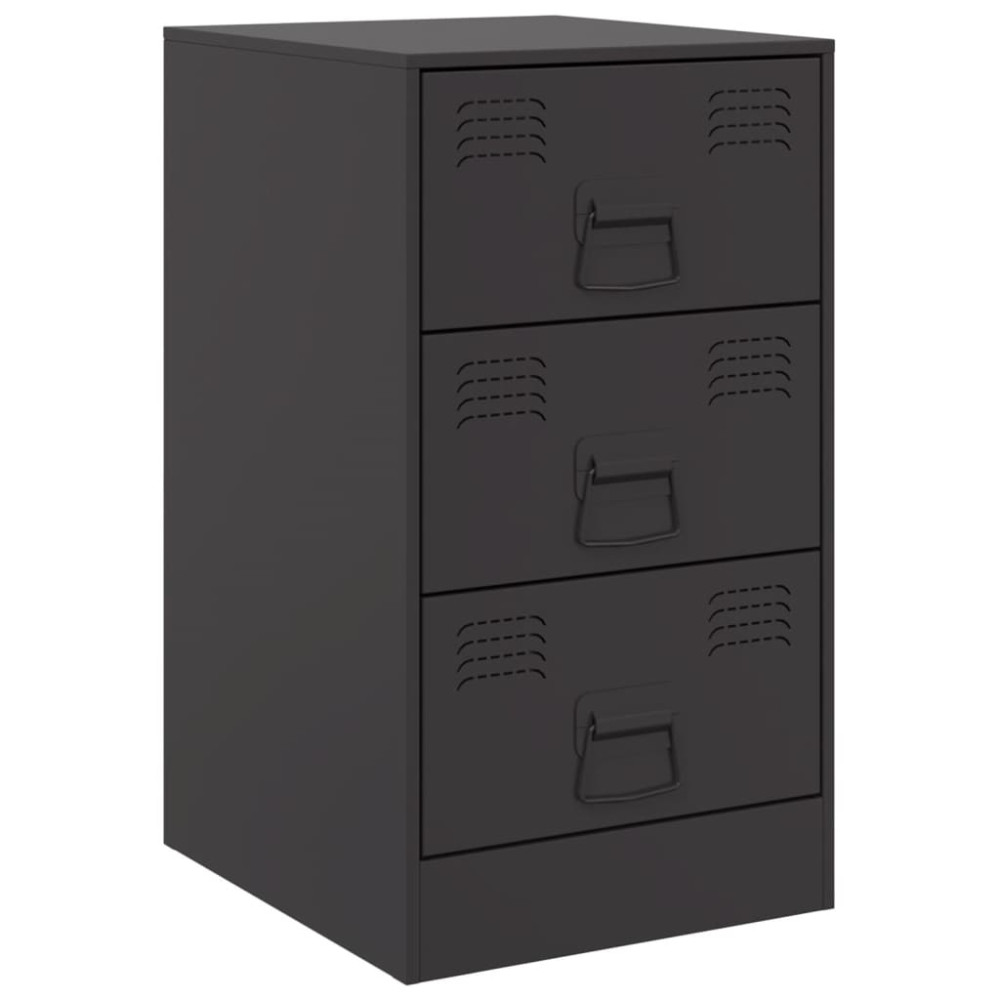 Produktbild för Sängskåp 2 st svart 34,5x39x62 cm stål