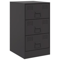 Produktbild för Sängskåp 2 st svart 34,5x39x62 cm stål