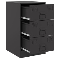 Produktbild för Sängskåp 2 st svart 34,5x39x62 cm stål