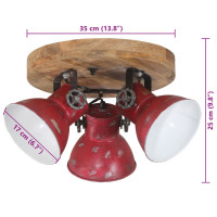 Produktbild för Taklampa 25 W nött röd 35x35x25 cm E27
