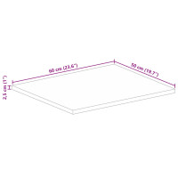 Produktbild för Bordsskiva 60x50x2,5 cm rektangulär massiv akacia