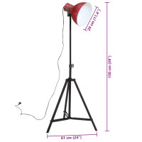 Produktbild för Golvlampa 25 W nött röd 61x61x90/150 cm E27