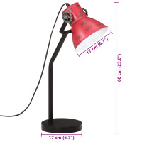 Produktbild för Skrivbordslampa 25 W nött röd 17x17x60 cm E27