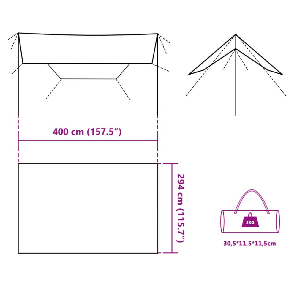 Produktbild för Tarp grå och orange 400x294 cm vattentät