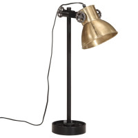 Produktbild för Skrivbordslampa 25 W antik mässing 15x15x55 cm E27