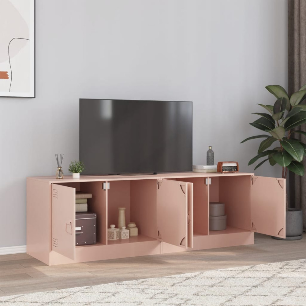 Produktbild för TV-skåp 2 st rosa 67x39x44 cm stål
