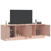 Produktbild för TV-skåp 2 st rosa 67x39x44 cm stål