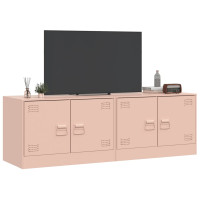 Produktbild för TV-skåp 2 st rosa 67x39x44 cm stål