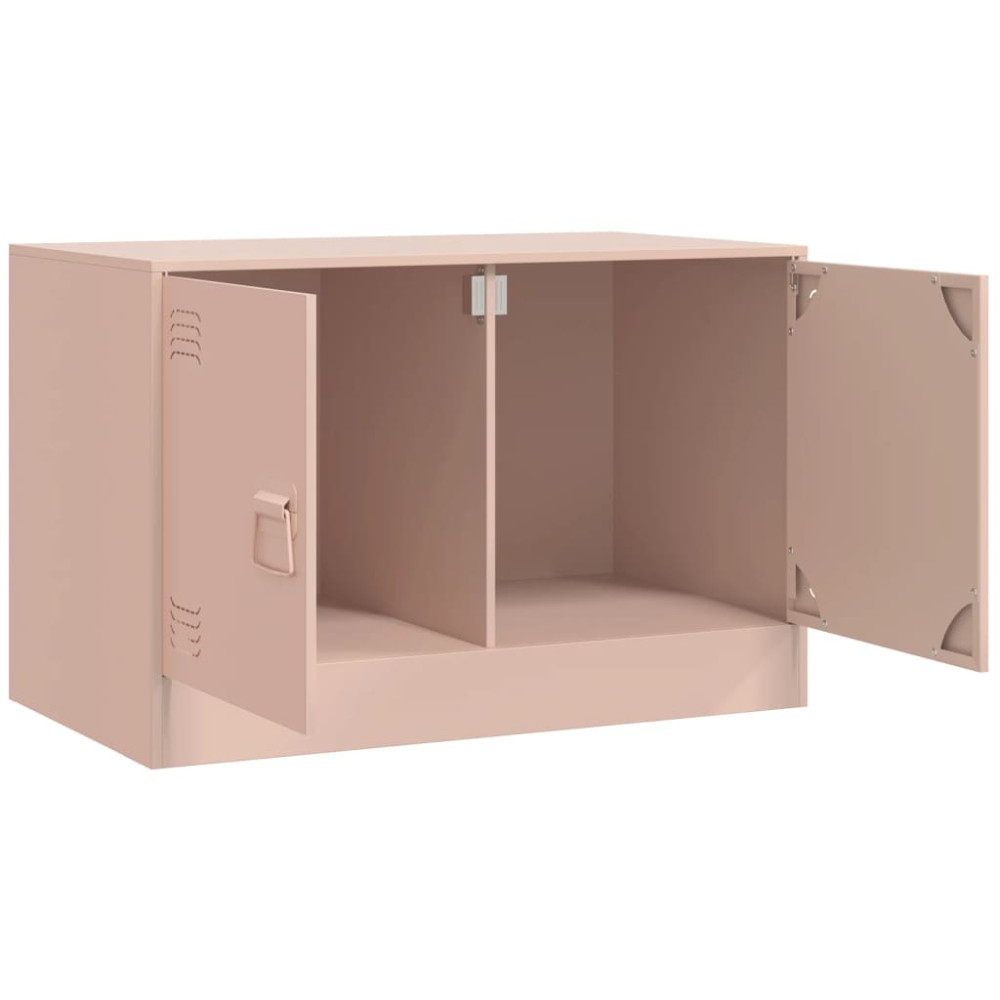 Produktbild för TV-skåp 2 st rosa 67x39x44 cm stål