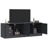 Produktbild för TV-skåp 2 st antracit 67x39x44 cm stål