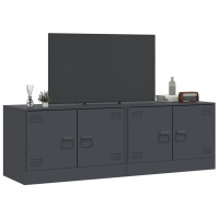 Produktbild för TV-skåp 2 st antracit 67x39x44 cm stål
