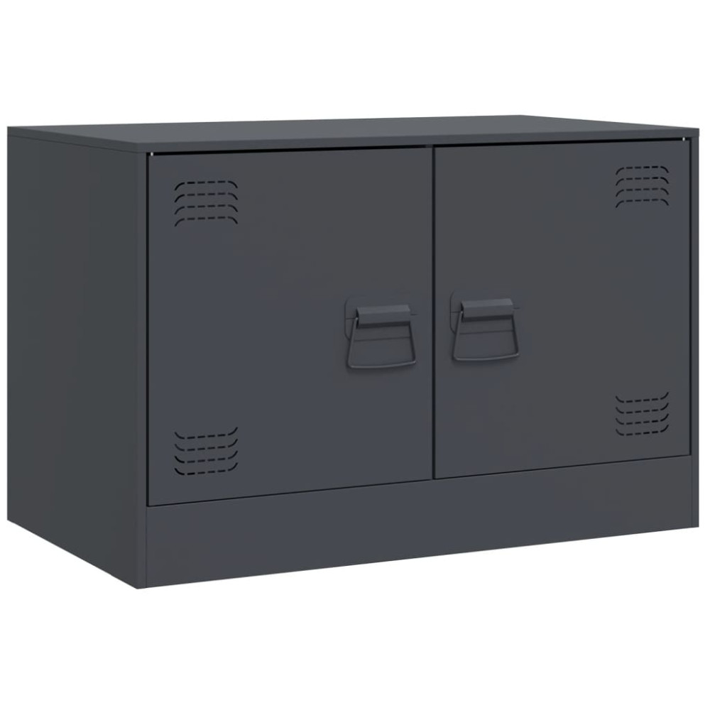 Produktbild för TV-skåp 2 st antracit 67x39x44 cm stål