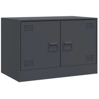 Produktbild för TV-skåp 2 st antracit 67x39x44 cm stål