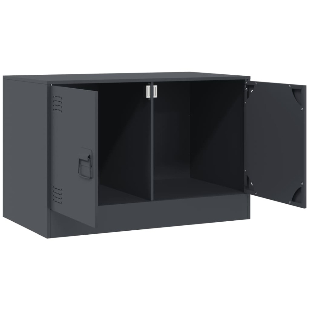Produktbild för TV-skåp 2 st antracit 67x39x44 cm stål