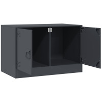 Produktbild för TV-skåp 2 st antracit 67x39x44 cm stål