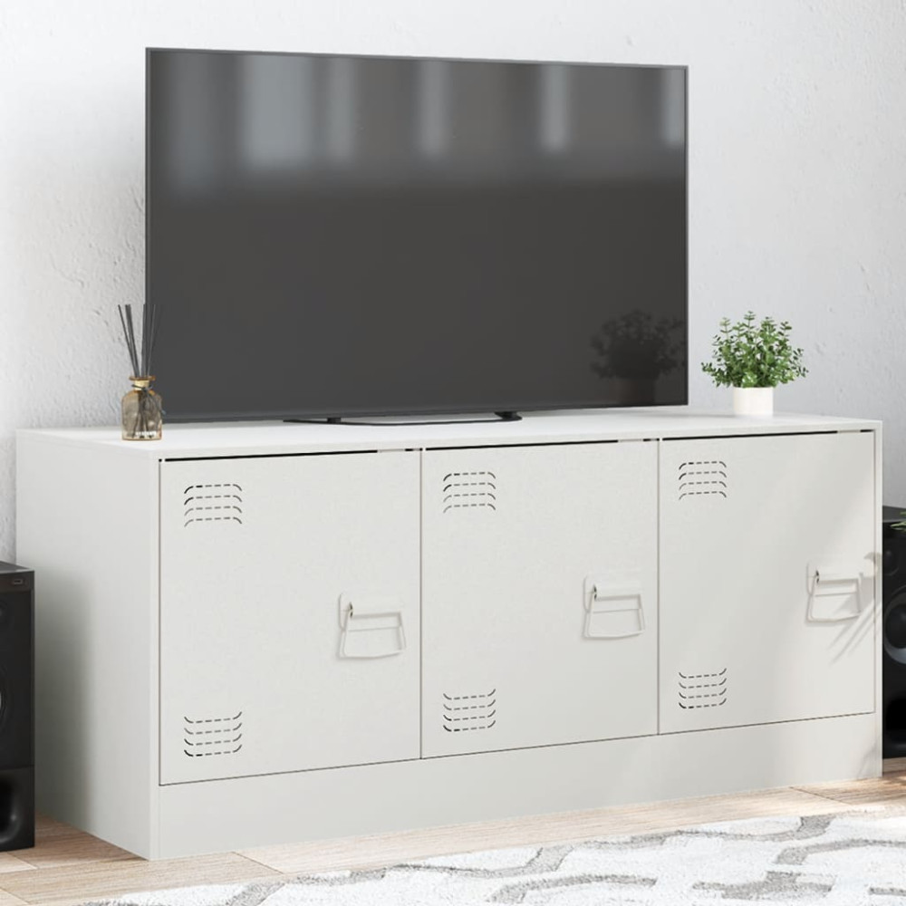 Produktbild för TV-skåp vit 99x39x44 cm stål