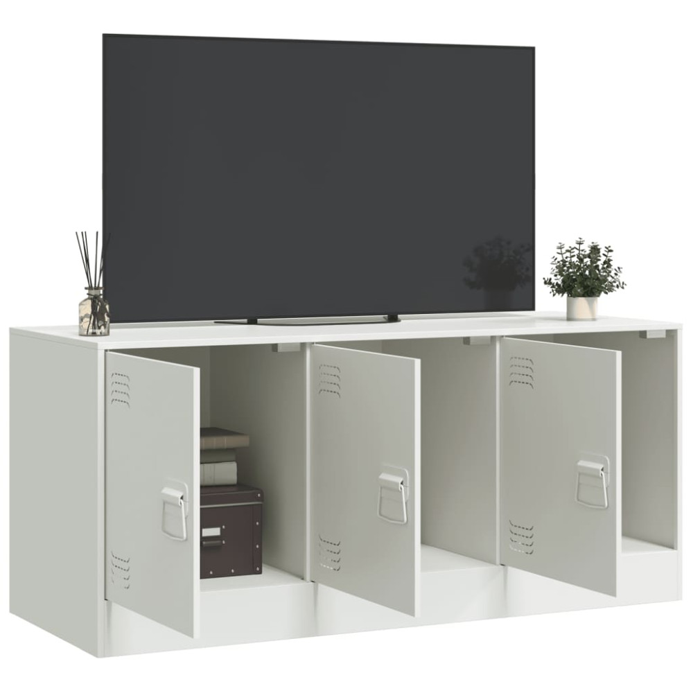 Produktbild för TV-skåp vit 99x39x44 cm stål