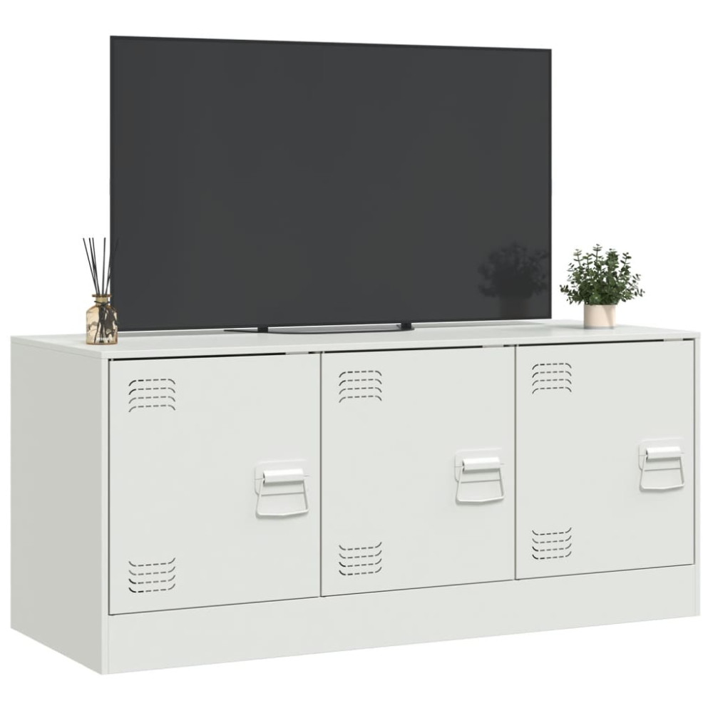 Produktbild för TV-skåp vit 99x39x44 cm stål