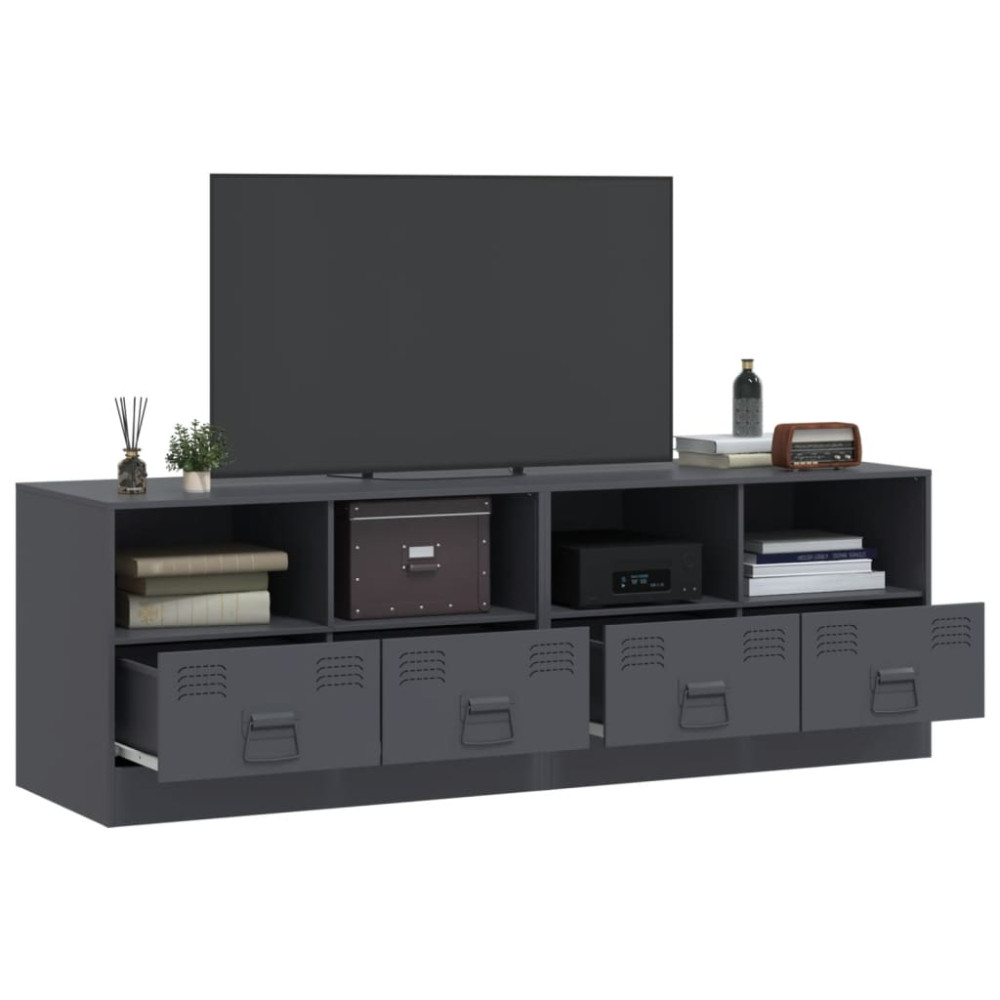 Produktbild för TV-skåp 2 st antracit 67x39x44 cm stål