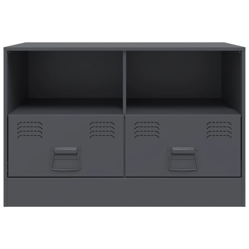 Produktbild för TV-skåp 2 st antracit 67x39x44 cm stål