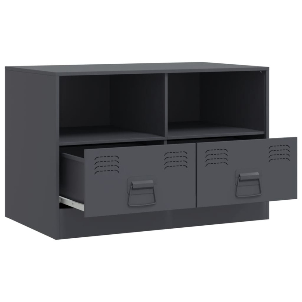 Produktbild för TV-skåp 2 st antracit 67x39x44 cm stål