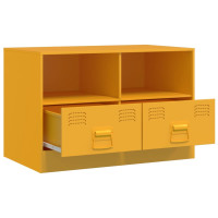 Produktbild för TV-skåp 2 st senapsgul 67x39x44 cm stål