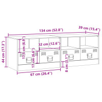 Produktbild för TV-skåp 2 st vit 67x39x44 cm stål