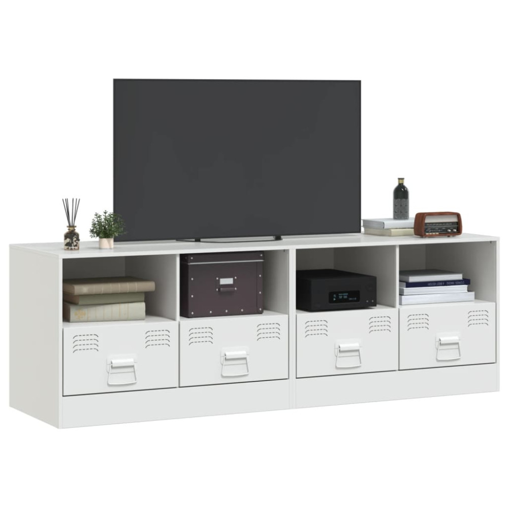 Produktbild för TV-skåp 2 st vit 67x39x44 cm stål