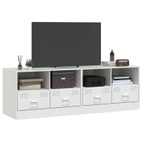 Produktbild för TV-skåp 2 st vit 67x39x44 cm stål