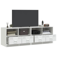 Produktbild för TV-skåp 2 st vit 67x39x44 cm stål