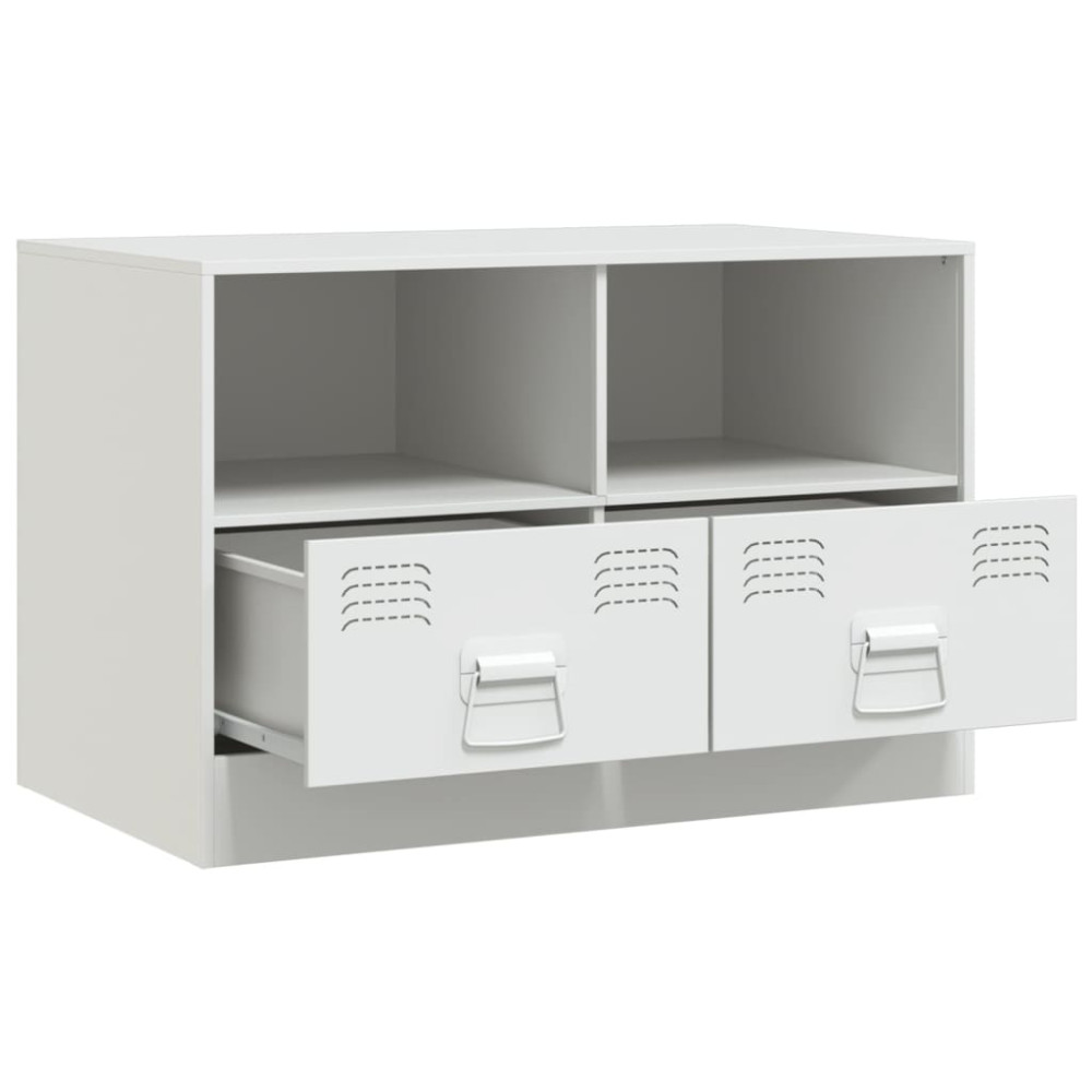 Produktbild för TV-skåp 2 st vit 67x39x44 cm stål