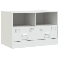 Produktbild för TV-skåp 2 st vit 67x39x44 cm stål