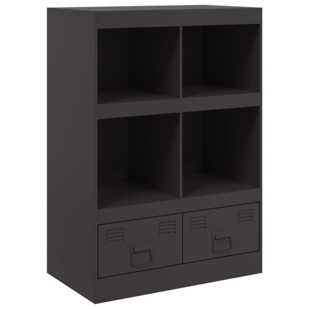 Produktbild för Högskåp svart 67x39x95 cm stål