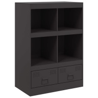 Produktbild för Högskåp svart 67x39x95 cm stål