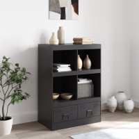 Produktbild för Högskåp svart 67x39x95 cm stål