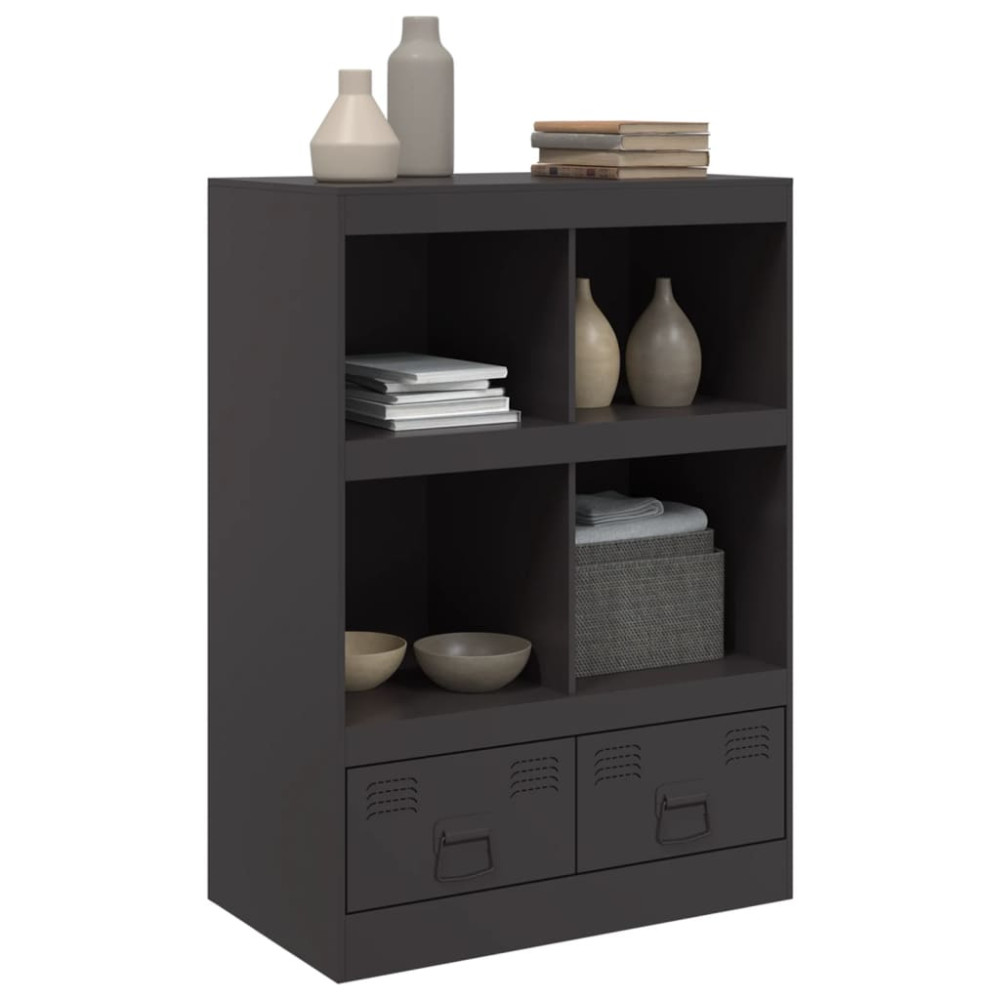 Produktbild för Högskåp svart 67x39x95 cm stål