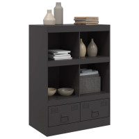 Produktbild för Högskåp svart 67x39x95 cm stål