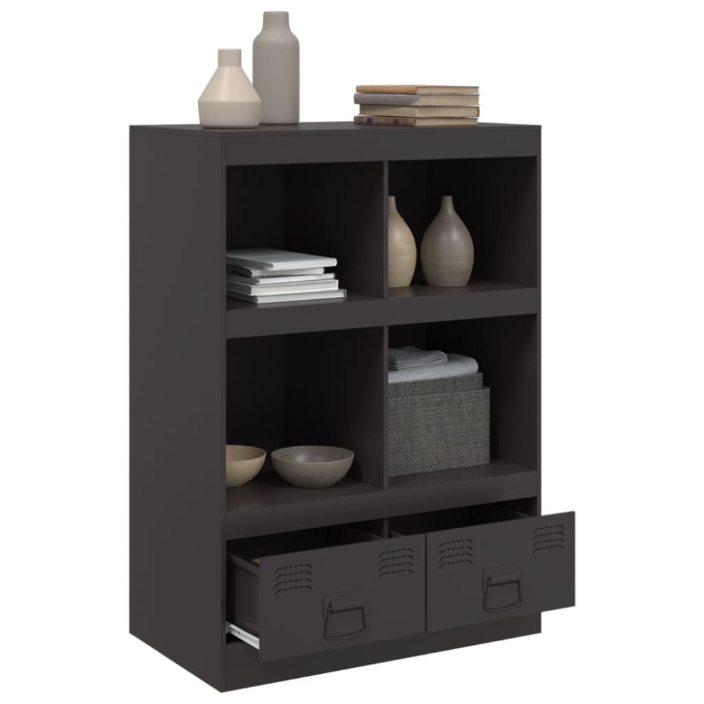 Produktbild för Högskåp svart 67x39x95 cm stål