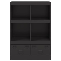 Produktbild för Högskåp svart 67x39x95 cm stål