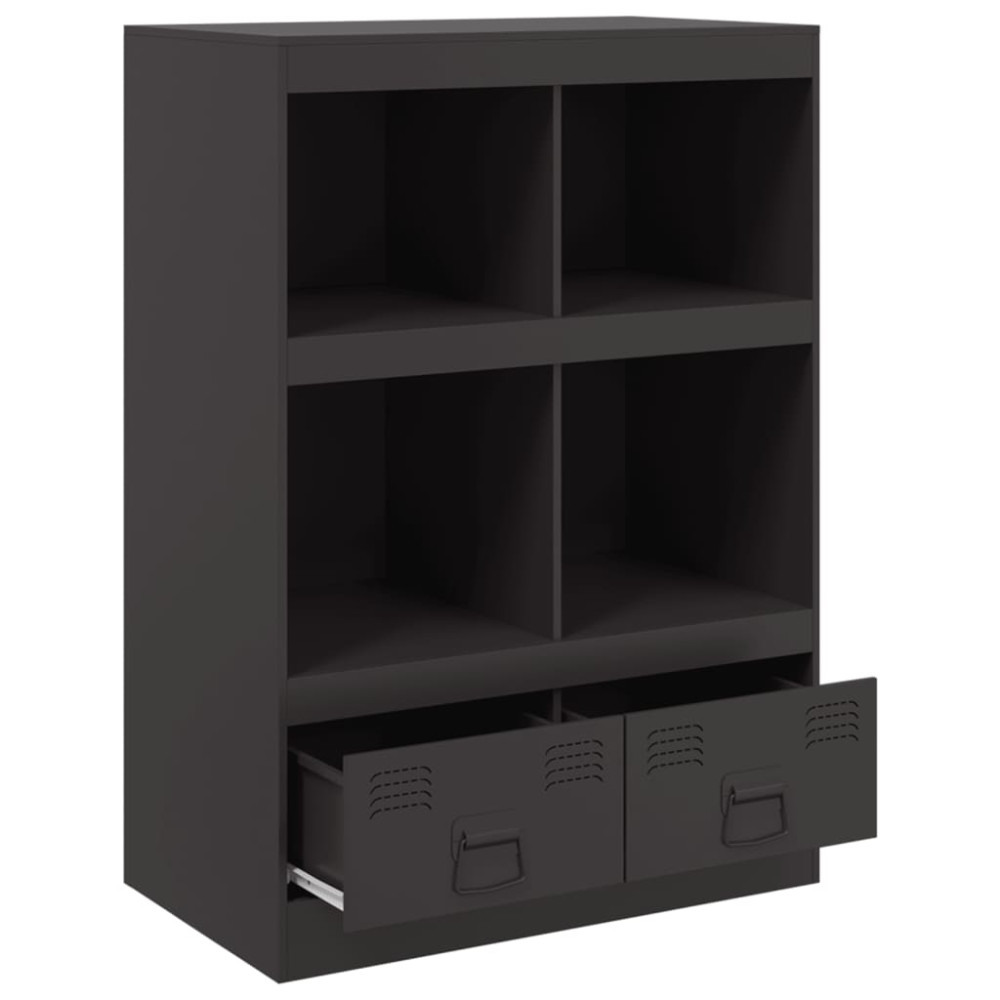 Produktbild för Högskåp svart 67x39x95 cm stål