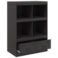 Produktbild för Högskåp svart 67x39x95 cm stål