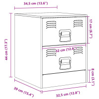 Produktbild för Sängskåp 2 st rosa 34,5x39x44 cm stål