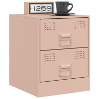 Produktbild för Sängskåp 2 st rosa 34,5x39x44 cm stål