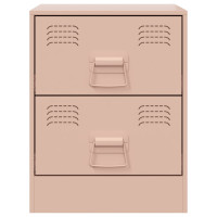 Produktbild för Sängskåp 2 st rosa 34,5x39x44 cm stål