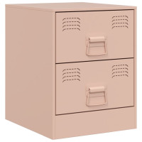 Produktbild för Sängskåp 2 st rosa 34,5x39x44 cm stål