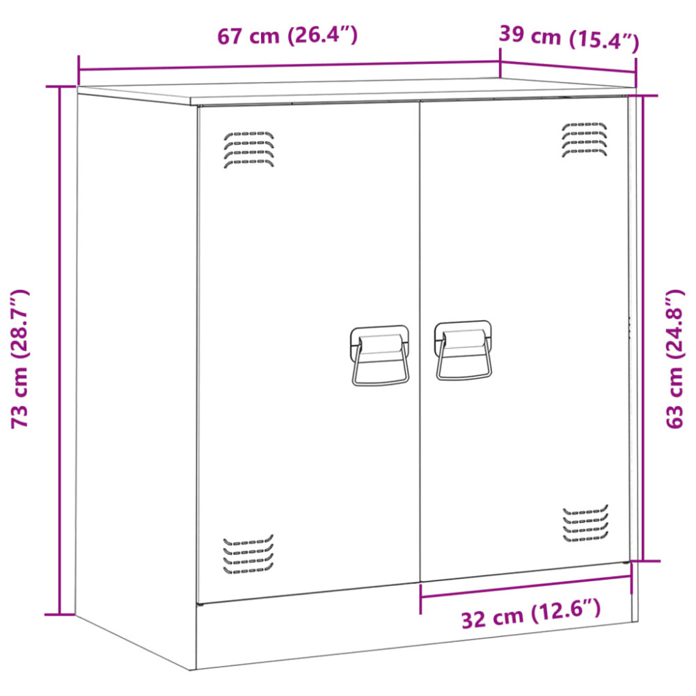 Produktbild för Skänk rosa 67x39x73 cm stål